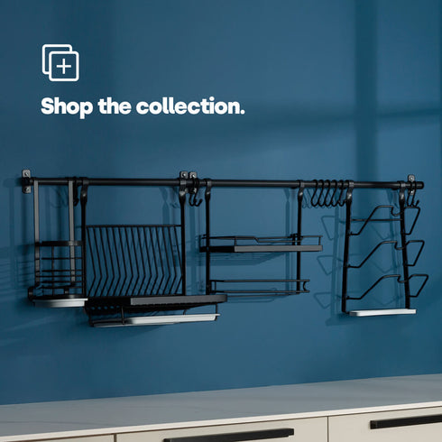 50cm Wall Mounted Rail - Black
